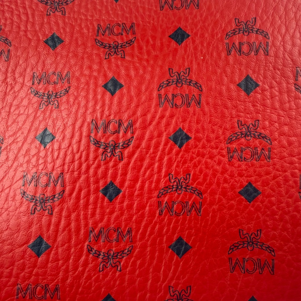 MCM Visetos Monogram Red Leather Clutch Crossbody Bag MYZ FSTA07 XC001 - Picture 2 of 11